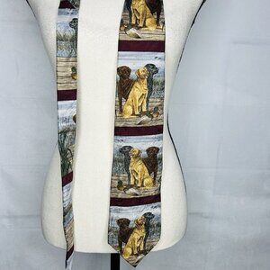 Vintage Endangered Species Katie Dobson Cundiff Three's Company Labs Necktie 58"